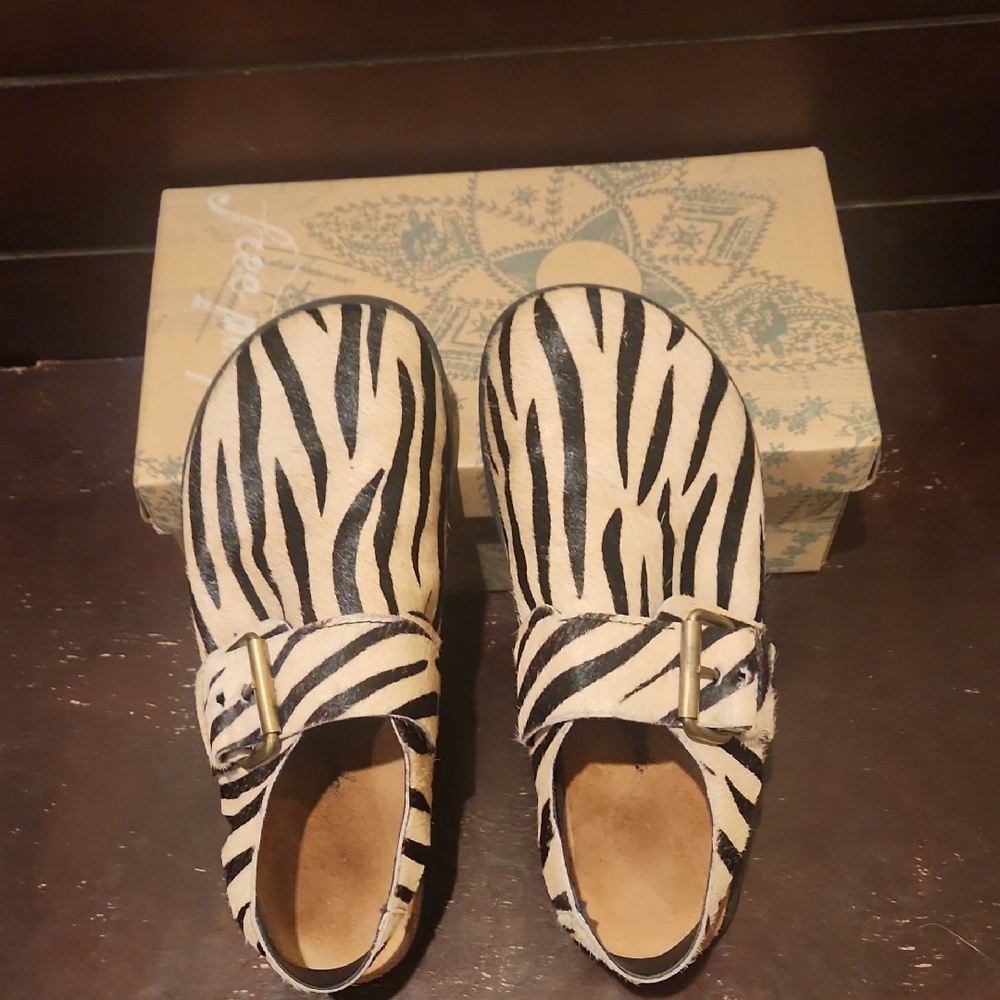 Free People Zebra Print Shoes with Buckle